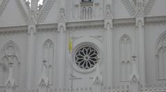 Rose window on the facade of Basilica of Our Lady of Dolours, Thrissur