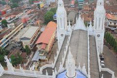 Thrissur city view from Bible Tower of Basilica of Our Lady of Dolours