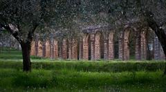 Ancient aqueduct arches in Italy