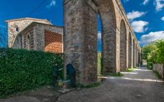 Arches of the Roman aqueduct in Italy