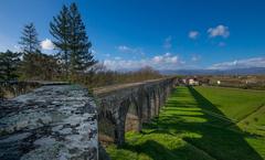 Ancient aqueduct arches in Italy