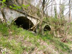 historical aqueduct arches near Trensasco, Genoa, Italy