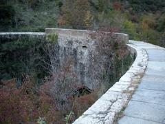 small canal bridge of the Historical Aqueduct in Genoa, Italy