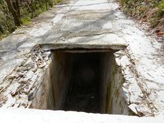 Genoa historical aqueduct interior at a cover missing point