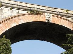 Genoa historic aqueduct at Monumental Cemetery of Staglieno