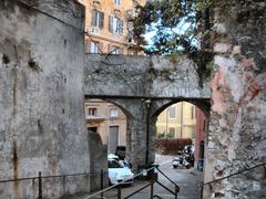 Genoa Castelletto canal bridge historical aqueduct