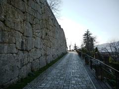 Scenic panoramic view of historic city walls in Lungo le mura