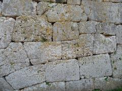 close-up of megalithic walls