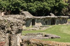 Ruins of the Roman amphitheatre in Arezzo, Tuscany, Italy