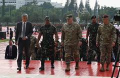 US Ambassador Sung Y. Kim with General Milley and General Andika at TNI Headquarters