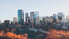 view of downtown Calgary from Crescent Heights viewpoint