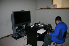 Andrew checking out the gaming rig