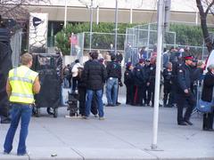 Scene from mini-series Burn Up being shot outside Calgary City Hall