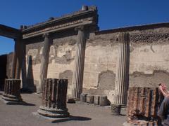 Building with wall decoration in 1st Pompeian style in Pompeii