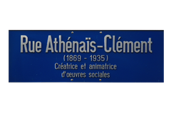 Street sign in honor of Athénaïs Clément at Schönberg, Freiburg