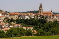 aerial view of Fribourg, Switzerland