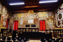 interior of the Municipal Library of the Archiginnasio in Bologna