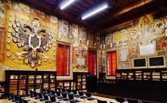 Municipal Library of the Archiginnasio interior in Bologna