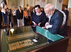 Prime Minister Narendra Modi at Institute of Oriental Manuscripts in St. Petersburg