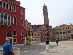 Campo Sant'Angelo in Venice with Campanile of Santo Stefano in background