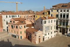 Campo Sant'Angelo in Venice in the morning, view from a balcony