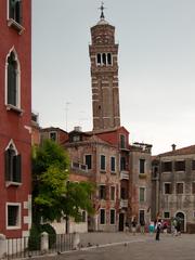 Leaning Tower of Santo Stefano Church in Venice