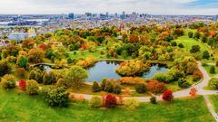 Aerial photograph of Patterson Park in Baltimore, October 2022