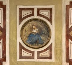 Costa San Giorgio in Florence with Galilei House and science allegory