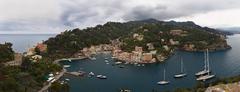 Panoramic view of Portofino and its harbor