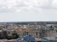 Brindisi Swabian Castle with San Giorgio amphibious assault ship