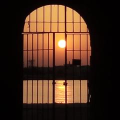 Aerial view of Castello Alfonsino in Brindisi during sunset