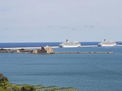 Castello Alfonsino di Brindisi with cruise ships in view