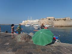 Gallipoli castle and harbour in Apulia, Italy