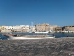 Gallipoli Italy harbour with castle