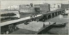 Gallipoli view of the castle and bridge, woodcut by Richard Brend'amour