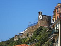 castle in Riomaggiore viewed from San Giovanni