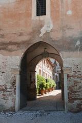 Thiene Castle entrance arch in garden