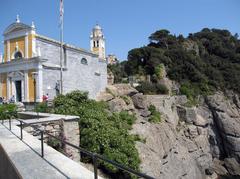 Chiesa di San Giorgio with rocky coastline in Portofino