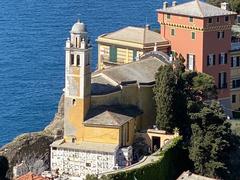 Cimitero di Portofino e Chiesa di San Giorgio viewed from Castello Brown