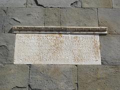 San Giovanni Battista plaque in Riomaggiore, Italy