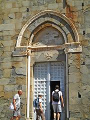 entrance lateral of San Giovanni Battista Church in Riomaggiore