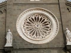 Stained glass rose window of the Saint-Jean-Baptiste Church in Riomaggiore