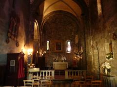 Interior of San Nicolò di Capodimonte Church in Camogli, Liguria, Italy