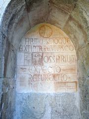 Portal and fresco of the Church of San Nicolò di Capodimonte in Camogli