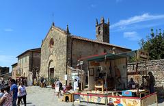 Front view of Santa Maria Assunta church in Monteriggioni