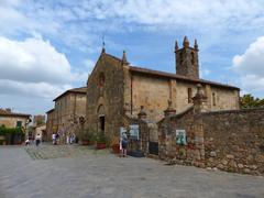 Santa Maria Assunta Church in Monteriggioni, Tuscany, Italy, 2019