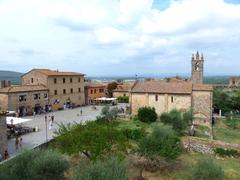 Santa Maria Assunta church in Monteriggioni, Tuscany, Italy