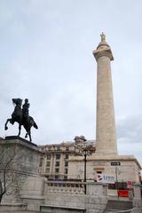 George Washington Monument and Lafayette Statue in Mount Vernon Place Historic District, Baltimore