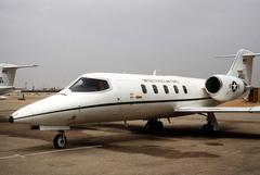 C-21A Learjet aircraft arriving at Riyadh Air Base during Operation Desert Storm