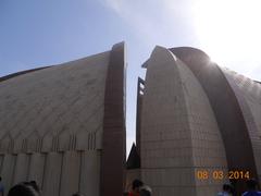 Close side view of a monument in Pakistan with sunlight